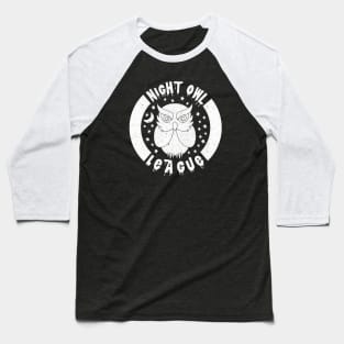 Night Owl League - WHITE Baseball T-Shirt